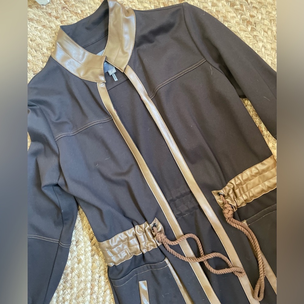 Lysse Margaret Jacket - Brown with Faux Leather Trim - Small - Picture 8 of 16